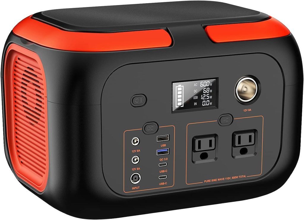 296Wh 600W Portable Power Station with 40W Solar Panel, Solar Generator Outdoor Backup Battery Supply with AC Outlet for Tent Camping, Home Emergency, Traveling, RV Trip 296Wh 600W Portable Power Station with 40W Solar Panel, Solar Generator Outdoor Backup Battery Supply with AC Outlet for Tent Camping, Home Emergency, Traveling, RV Trip