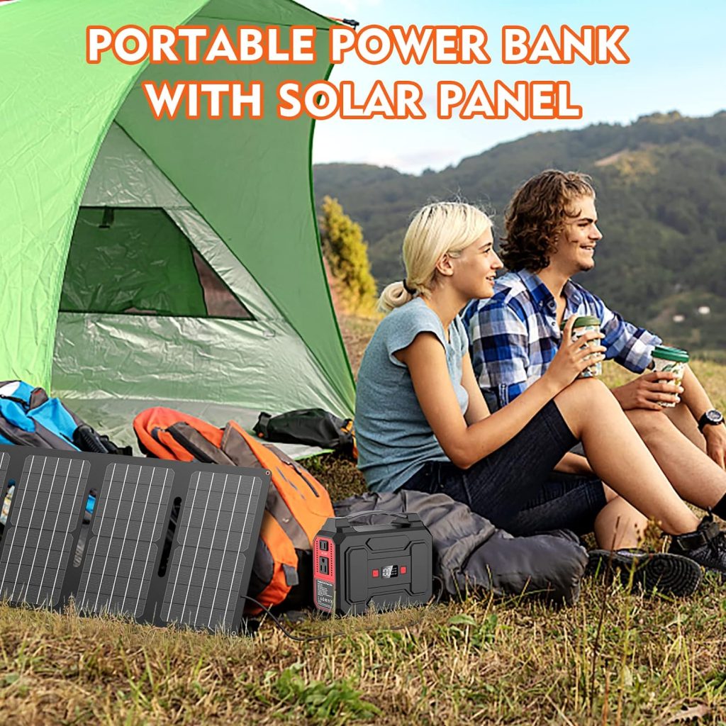 Apowking 146Wh Portable Power Bank with AC Outlet 40W Foldable Solar Panel, Portable Laptop Charger 110V/100W with USB DC Output for Camping, Home Emergency, Traveling, RV Trip Apowking 146Wh Portable Power Bank with AC Outlet 40W Foldable Solar Panel, Portable Laptop Charger 110V/100W with USB DC Output for Camping, Home Emergency, Traveling, RV Trip