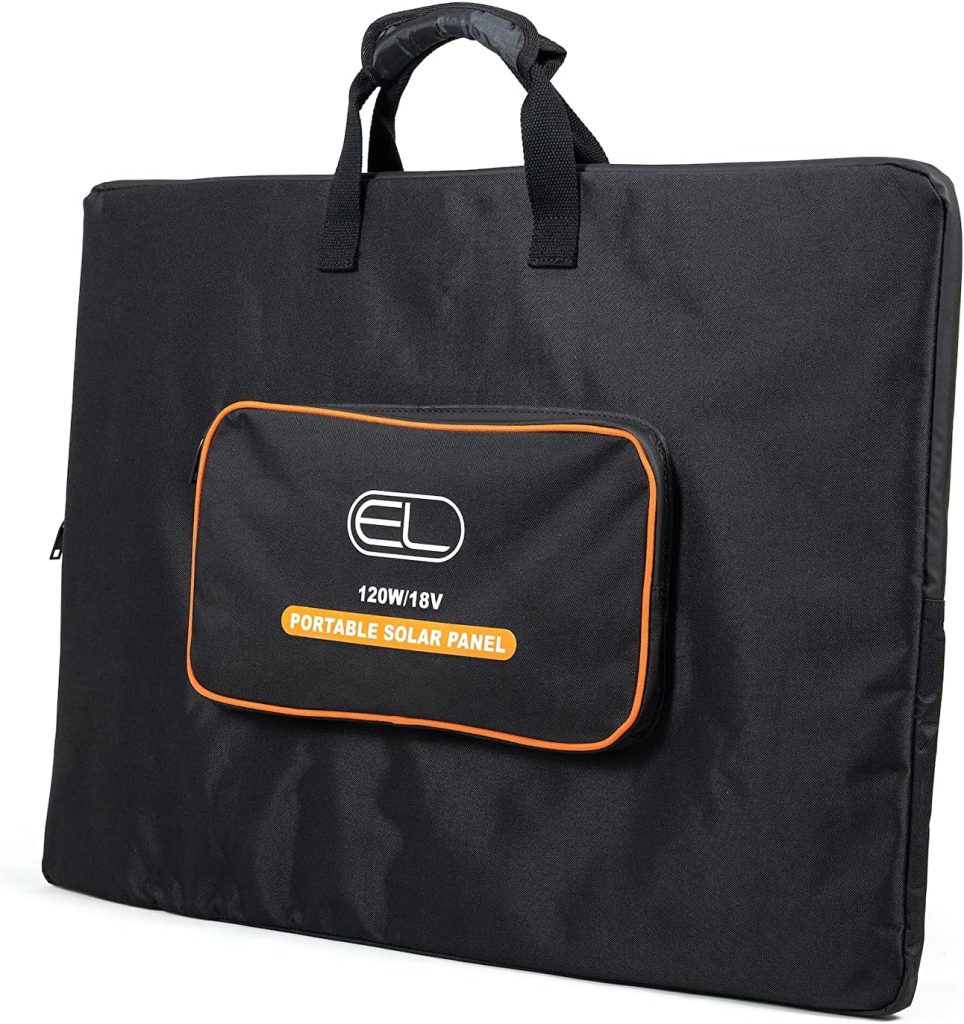 EL 100 Watts Detachable Solar Panels for Power Station with Light Intensity SensorAdjustable Kickstand, Portable Solar Charger with Multiple DC/XT60/Type C/QC 3.0 USB Ports Easy to Carry EL 100 Watts Detachable Solar Panels for Power Station with Light Intensity SensorAdjustable Kickstand, Portable Solar Charger with Multiple DC/XT60/Type C/QC 3.0 USB Ports Easy to Carry