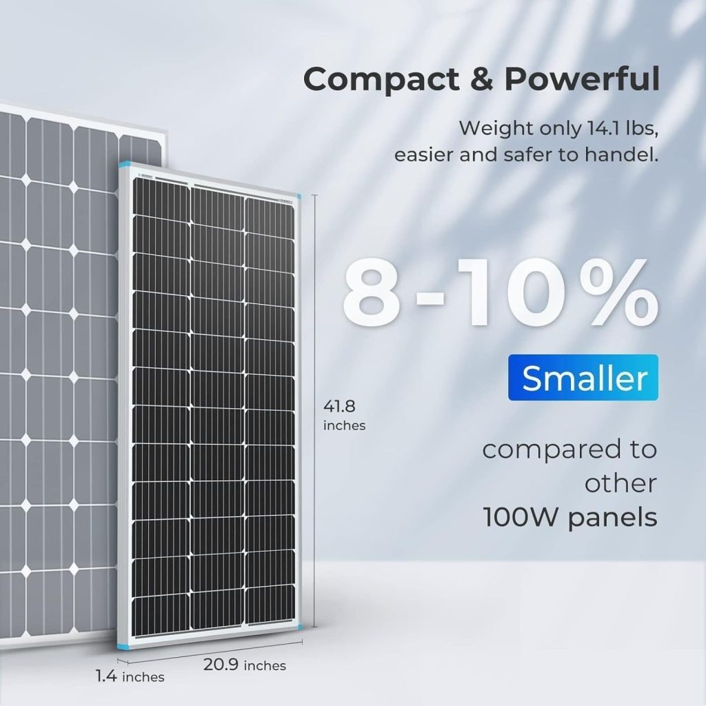 Renogy 50 Watt 12 Volt Monocrystalline Solar Panel (Compact Design)