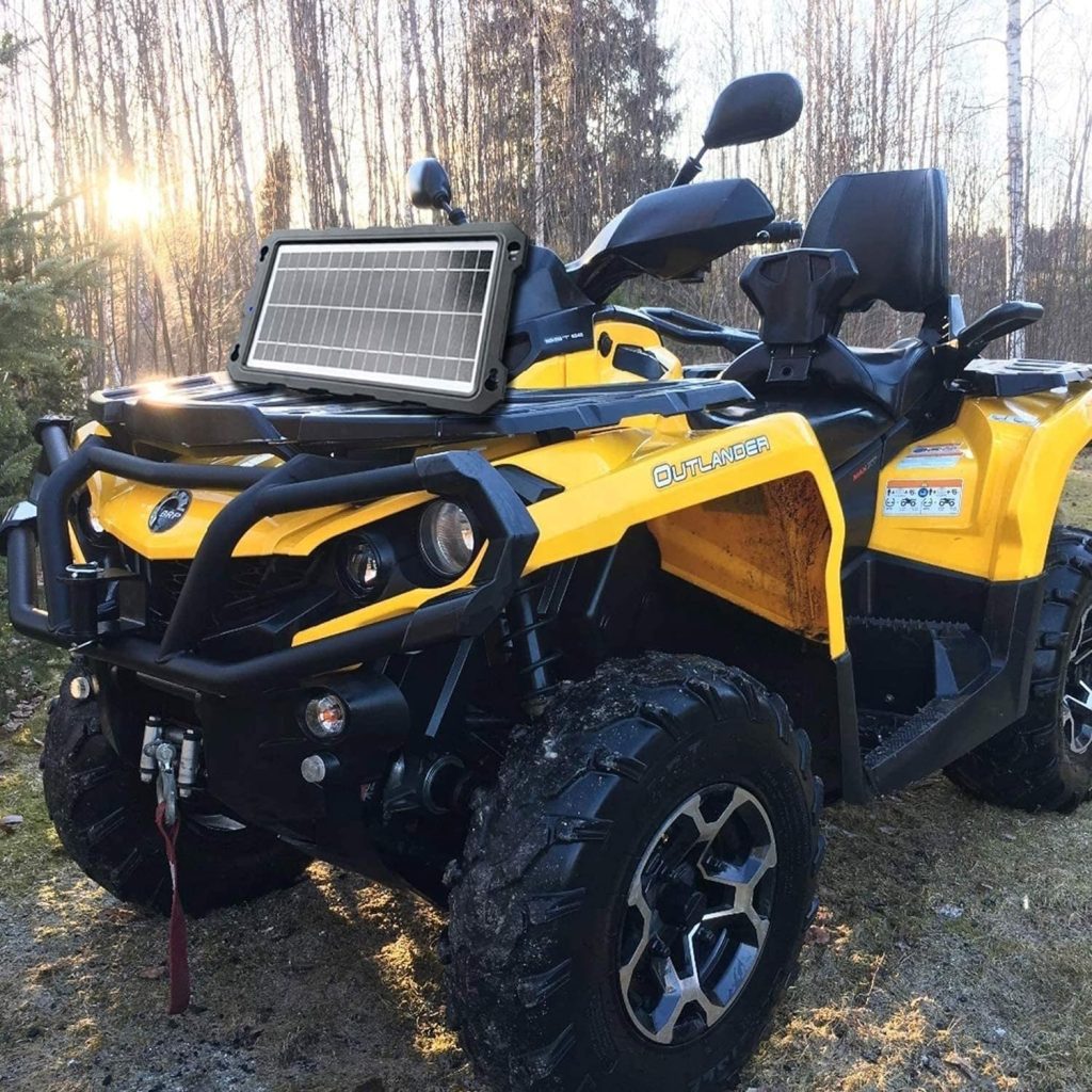 Upgraded 7.5W-Solar-Battery-Trickle-Charger-Maintainer-12V Portable Waterproof Solar Panel Trickle Charging Kit for Car, Automotive, Motorcycle, Boat, Marine, RV,Trailer,Powersports, Snowmobile, etc.