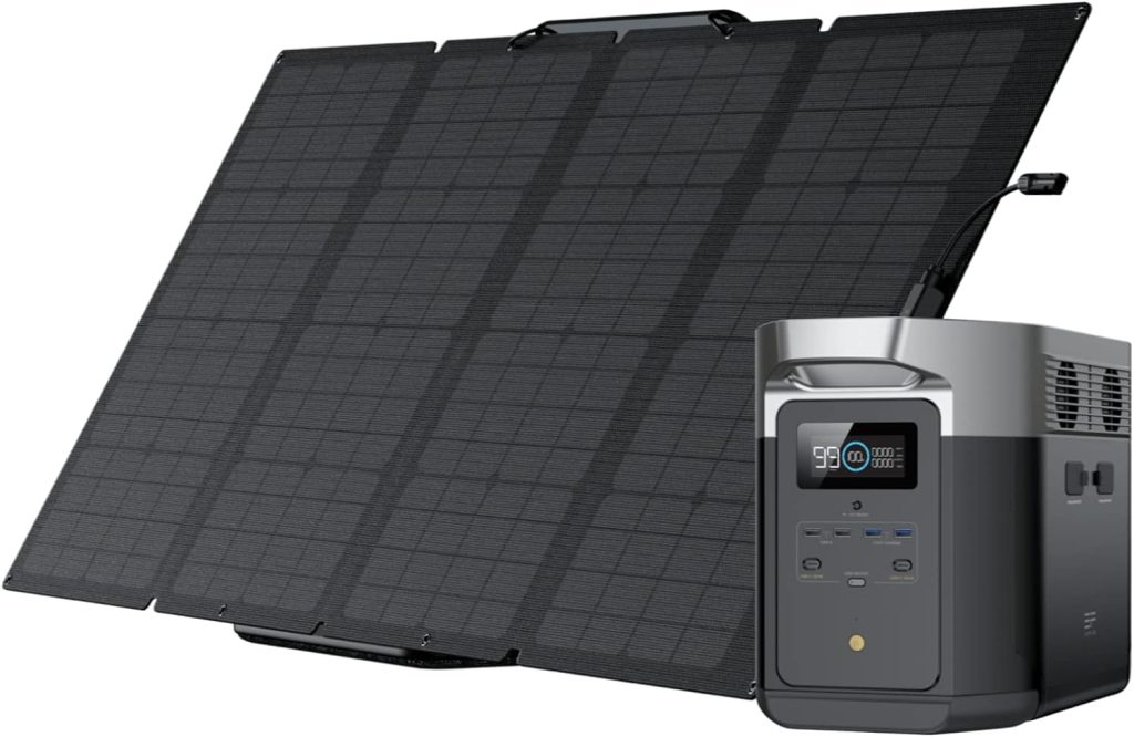 EF ECOFLOW Solar Generator DELTA Max (2000) 2016Wh with 160W Solar Panel, 6 X 2400W (5000W Surge) AC Outlets, Portable Power Station for Home Backup Outdoors Camping RV Emergency EF ECOFLOW Solar Generator DELTA Max (2000) 2016Wh with 160W Solar Panel, 6 X 2400W (5000W Surge) AC Outlets, Portable Power Station for Home Backup Outdoors Camping RV Emergency