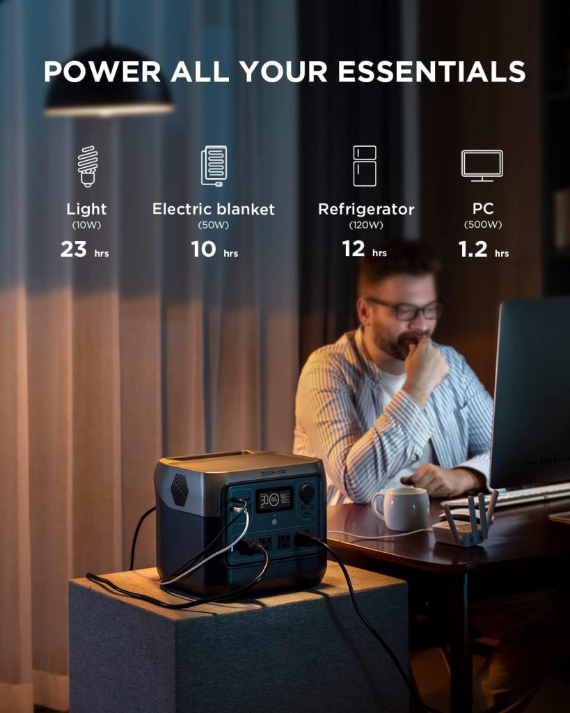 EF ECOFLOW Solar Generator RIVER 2 Pro 768Wh LiFePO4 Battery with 220W Solar Panel, 4x800W AC Outlets (1600W Surge), Portable Power Station for Home Backup Outdoors Camping RV Emergency EF ECOFLOW Solar Generator RIVER 2 Pro 768Wh LiFePO4 Battery with 220W Solar Panel, 4x800W AC Outlets (1600W Surge), Portable Power Station for Home Backup Outdoors Camping RV Emergency