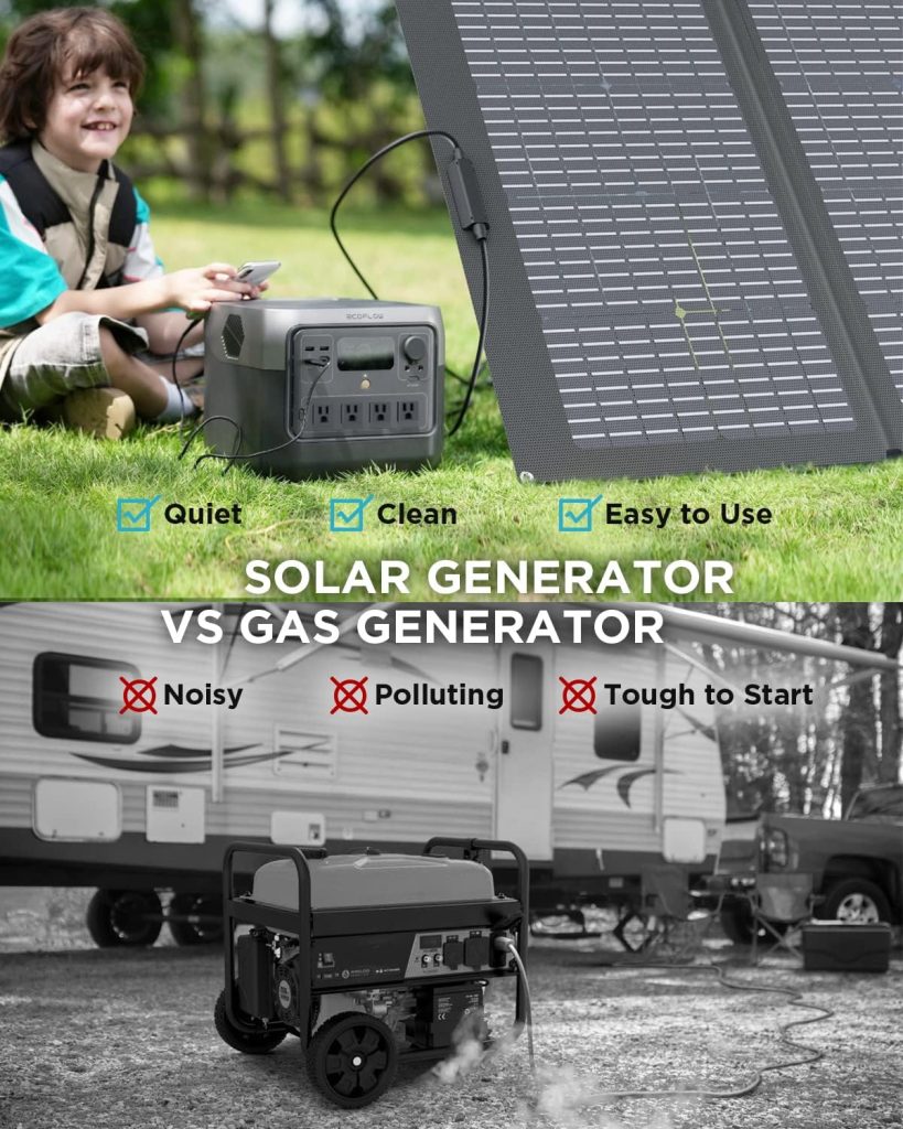 EF ECOFLOW Solar Generator RIVER 2 Pro 768Wh LiFePO4 Battery with 220W Solar Panel, 4x800W AC Outlets (1600W Surge), Portable Power Station for Home Backup Outdoors Camping RV Emergency EF ECOFLOW Solar Generator RIVER 2 Pro 768Wh LiFePO4 Battery with 220W Solar Panel, 4x800W AC Outlets (1600W Surge), Portable Power Station for Home Backup Outdoors Camping RV Emergency
