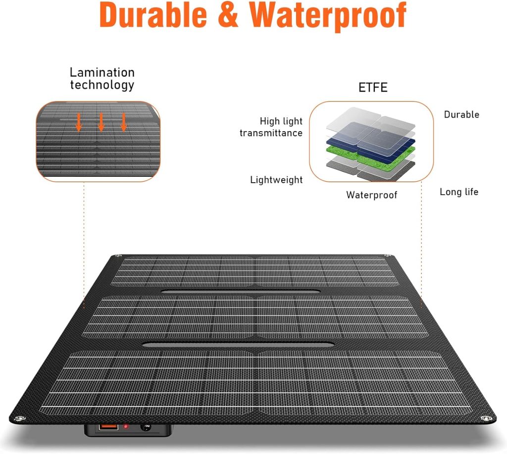30W Portable Foldable Solar Panel Charger for Outdoor Camping Solar Battery Charger 12 Volt Waterproof High Efficiency Solar Panel Kit DC for Portable Power Station USB Solar Panel Battery Charger