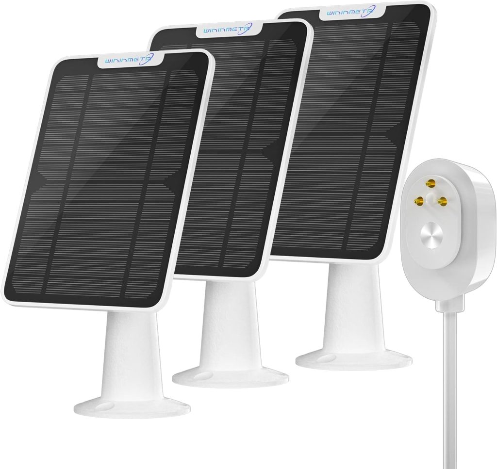 6W Solar Panel Charger Compatible with Arlo Ultra/Ultra 2/Pro 3/Pro 4/Pro 3 Floodlight Security Camera, Solar Panels Charging IP65 Weatherproof w/ 9.8ft Charging Cable Adjustable Wall Mount, 3 Pack