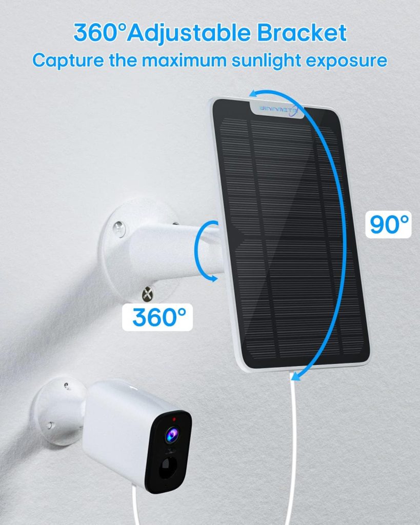 6W Solar Panel Charger Compatible with Arlo Ultra/Ultra 2/Pro 3/Pro 4/Pro 3 Floodlight Security Camera, Solar Panels Charging IP65 Weatherproof w/ 9.8ft Charging Cable Adjustable Wall Mount, 3 Pack