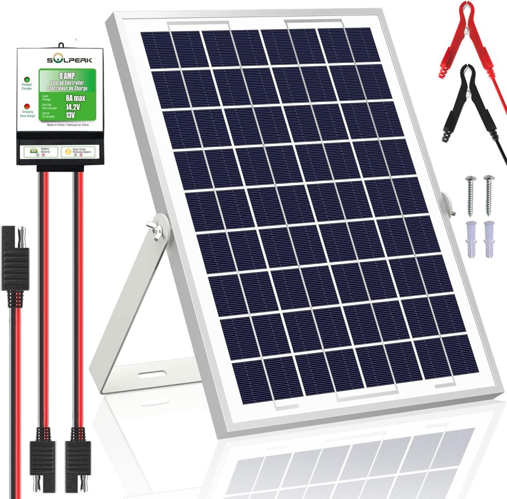 SOLPERK 10W Solar Panel,12V Solar Panel Charger Kit+8A Controller,Suitable for Automotive, Motorcycle, Boat, ATV, Marine, RV, Trailer, Powersports, Snowmobile etc. Various 12V Batteries. (10W Solar) SOLPERK 10W Solar Panel,12V Solar Panel Charger Kit+8A Controller,Suitable for Automotive, Motorcycle, Boat, ATV, Marine, RV, Trailer, Powersports, Snowmobile etc. Various 12V Batteries. (10W Solar)