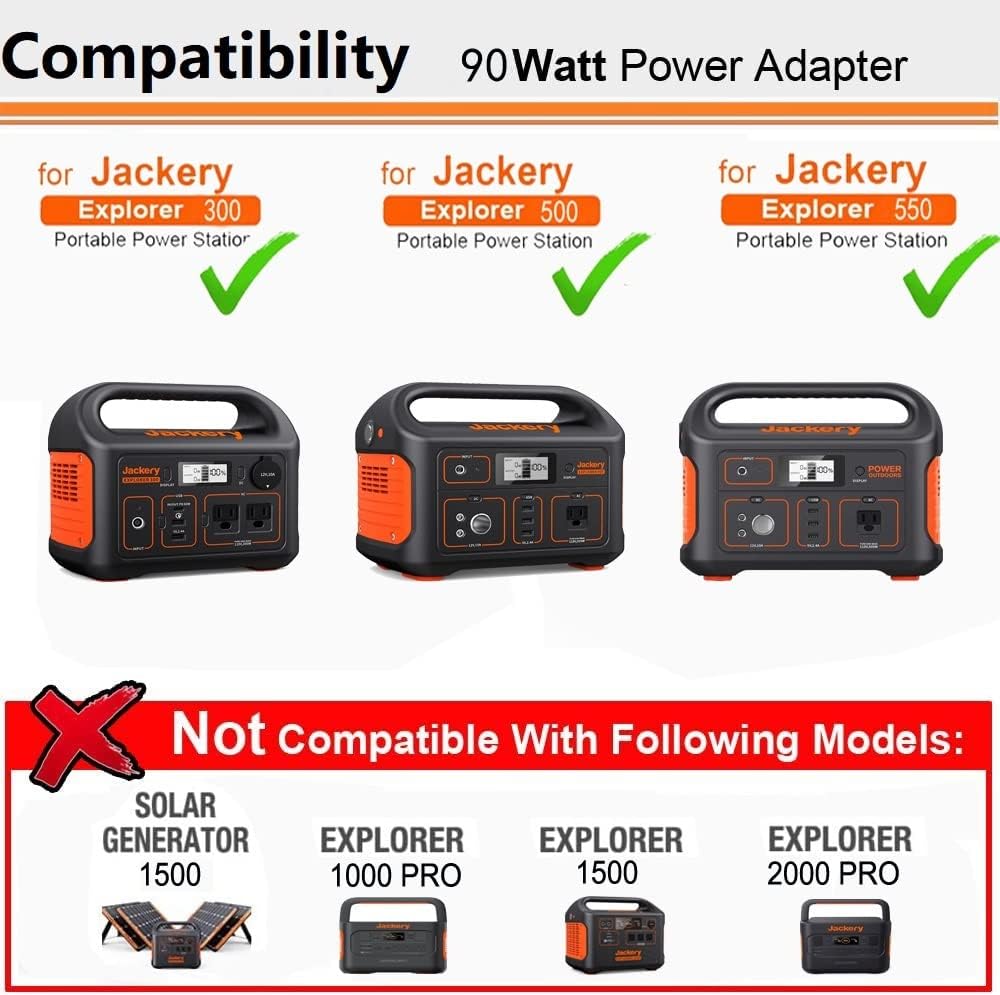 for Jackery 300/500/550 Charger,MJPOWER 24V 90W AC Adapter for Jackery Portable Power Station Explorer 300 500 550 E300 E500 E550 Solar Generator 293Wh 518Wh 550Wh Lithium Battery Power Supply Cord for Jackery 300/500/550 Charger,MJPOWER 24V 90W AC Adapter for Jackery Portable Power Station Explorer 300 500 550 E300 E500 E550 Solar Generator 293Wh 518Wh 550Wh Lithium Battery Power Supply Cord