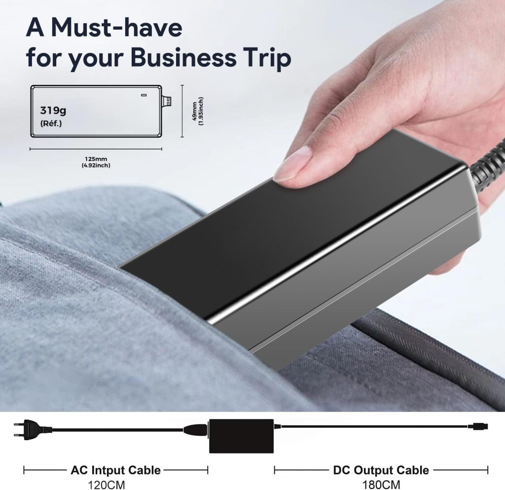 TAIFU 20V 65W AC Adapter Charger for Jackery Explorer 160 240 290 E160 E240 E290 Honda 290/200 Portable Power Station 167Wh 240Wh Lithium Battery 150W 400W Solar Generator Power Supply Cord