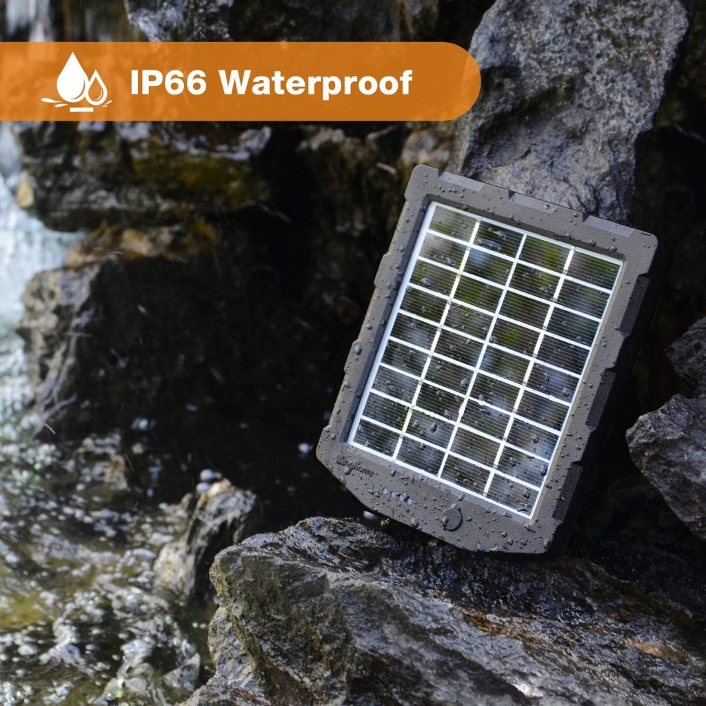 Trail Camera Solar Panel, WingHome Solar Battery Charger Kit 12V/1A 6V/1.5A with Build-in 2000mAH Rechargeable Lithium Battery IP66 Waterproof Hunting Accessory Trail Camera Solar Panel, WingHome Solar Battery Charger Kit 12V/1A 6V/1.5A with Build-in 2000mAH Rechargeable Lithium Battery IP66 Waterproof Hunting Accessory