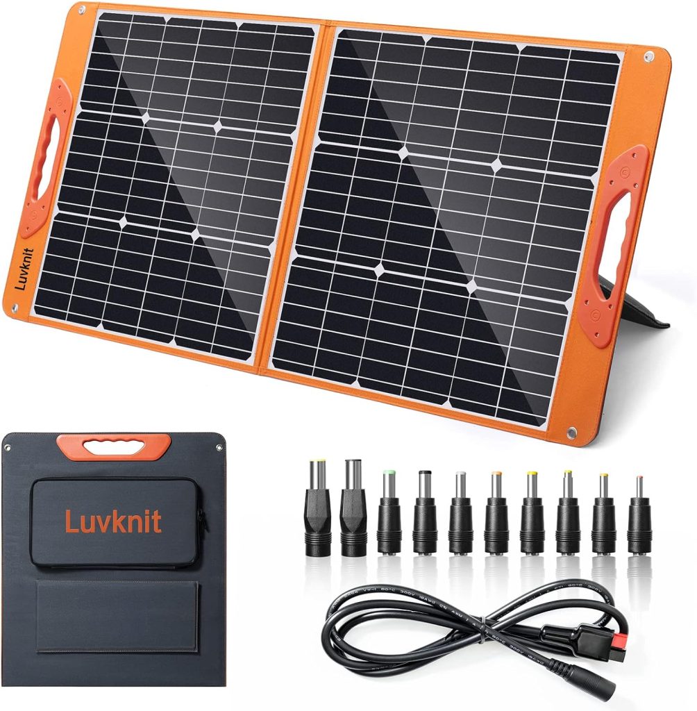100 Watt Portable Solar Panel for Power Station, Foldable 100W Solar Panel for Camping Hiking Off-Grid Living, Monocrystalline Folding Panel Solar with 5V USB 18V DC Output… 100 Watt Portable Solar Panel for Power Station, Foldable 100W Solar Panel for Camping Hiking Off-Grid Living, Monocrystalline Folding Panel Solar with 5V USB 18V DC Output…