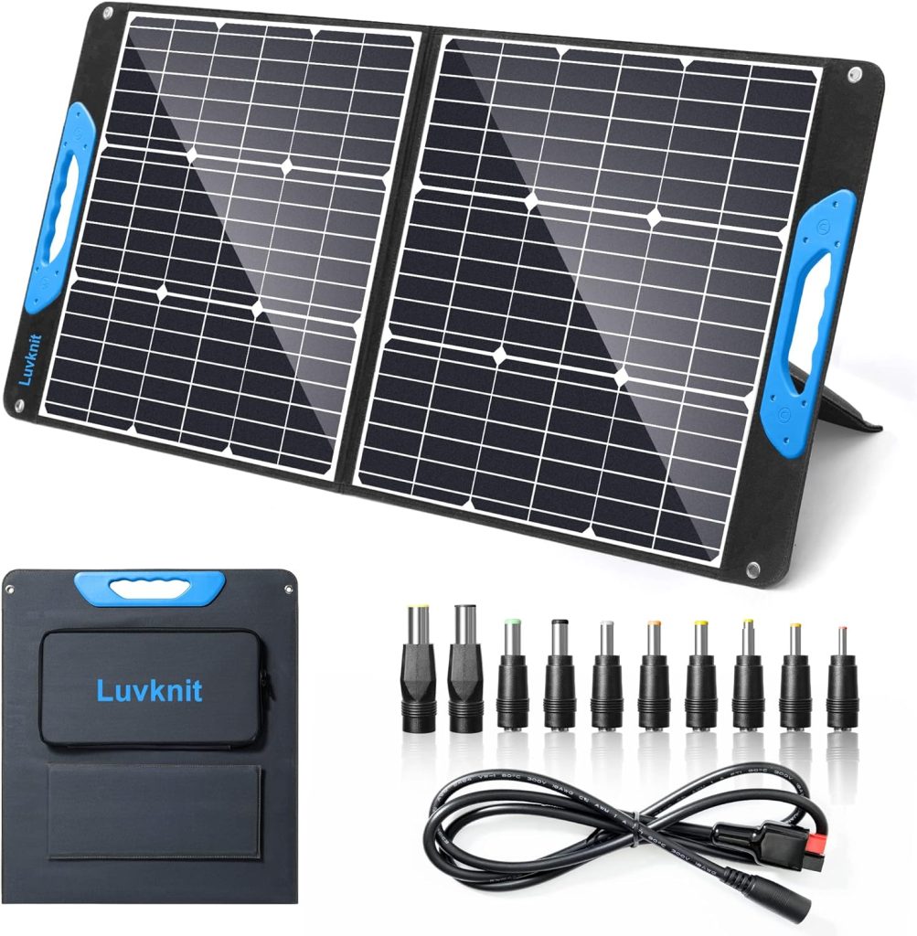 100 Watt Portable Solar Panel for Power Station, Foldable 100W Solar Panel for Camping Hiking Off-Grid Living, Monocrystalline Folding Panel Solar with 5V USB 18V DC Output… 100 Watt Portable Solar Panel for Power Station, Foldable 100W Solar Panel for Camping Hiking Off-Grid Living, Monocrystalline Folding Panel Solar with 5V USB 18V DC Output…