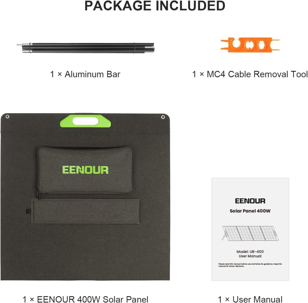EENOUR 400W Portable Solar Panels, 39V MC4 Output Monocrystalline Foldable High Efficiency, Parallel/Series Supported, Solar Panel Kit for Power Station Outdoor RV Camper Blackout Emergency EENOUR 400W Portable Solar Panels, 39V MC4 Output Monocrystalline Foldable High Efficiency, Parallel/Series Supported, Solar Panel Kit for Power Station Outdoor RV Camper Blackout Emergency