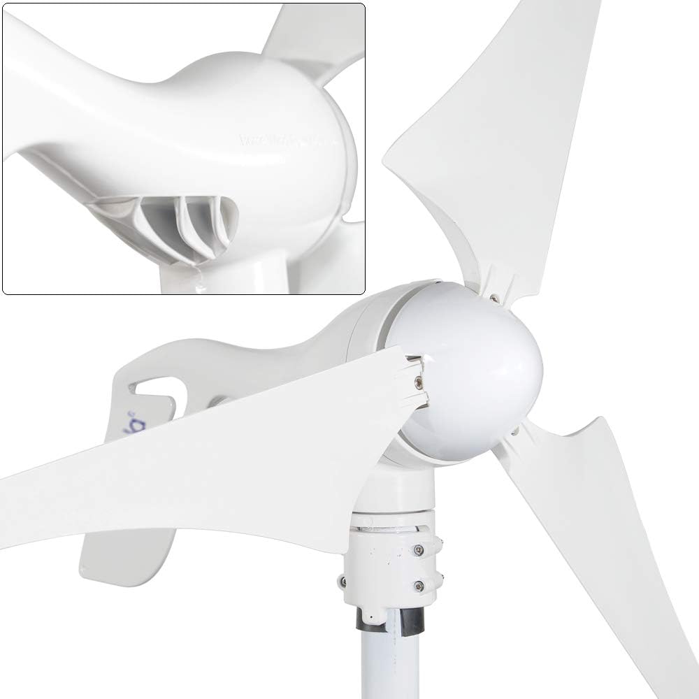 Pikasola Wind Turbine Generator 400W 12V with 3 Blade 2.5m/s Low Wind Speed Starting Wind Turbines with Charge Controller, Windmill for Home Pikasola Wind Turbine Generator 400W 12V with 3 Blade 2.5m/s Low Wind Speed Starting Wind Turbines with Charge Controller, Windmill for Home