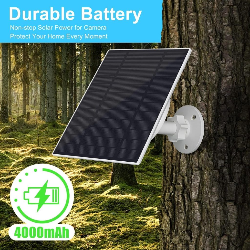 Solar Panel for Google Nest Cam Outdoor or Indoor,5W Google Nest Solar Panel,IP66 Waterproof Google Nest Camera Solar Panel with 9.84Ft Charging Cable  360¡ãAdjustable Bracket