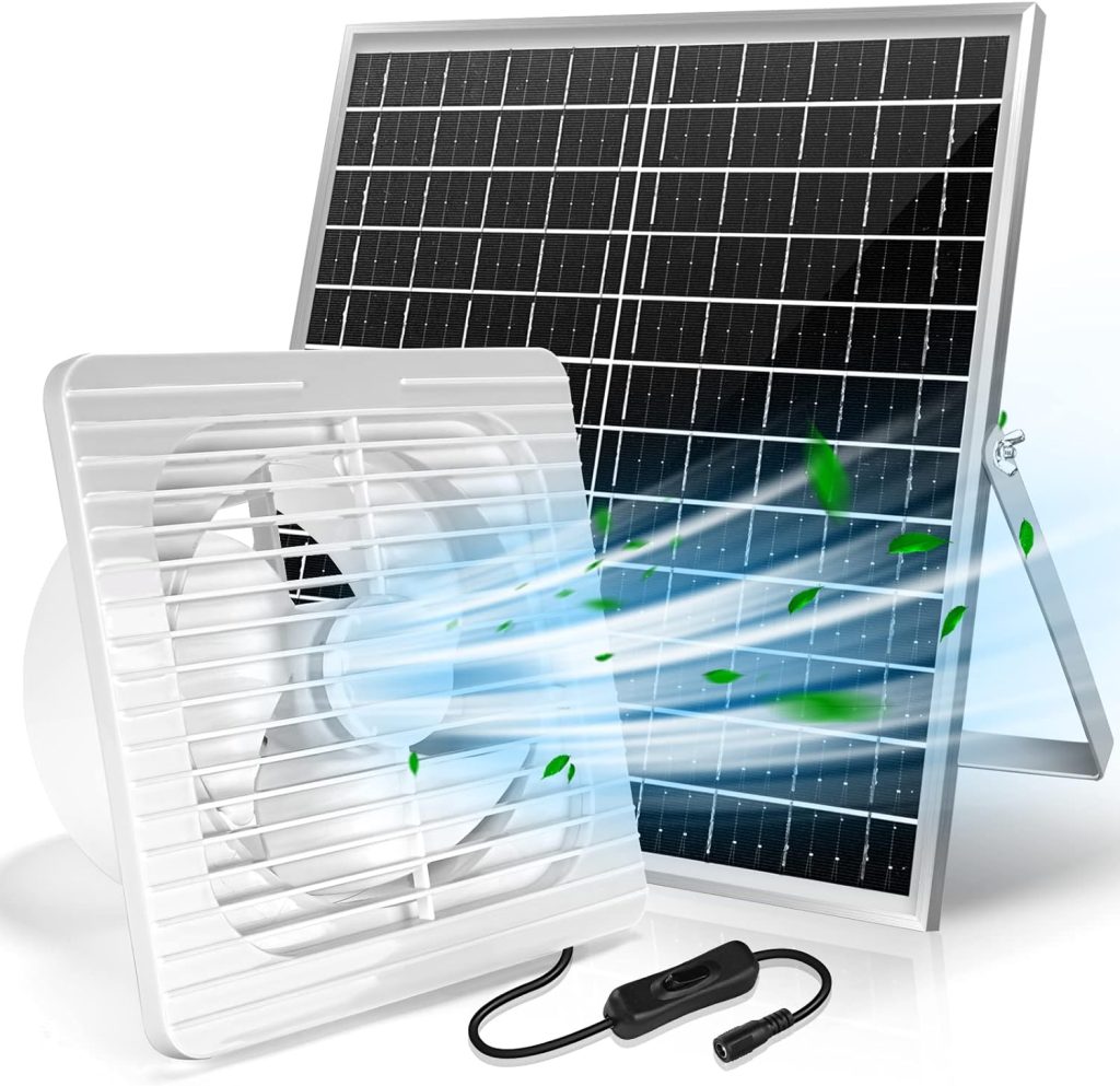 Solar Powered Exhaust Fan, 22W Solar Panel with 8 Solar Brushless Fan for Outside, Shed Ventilation, Greenhouse, Chicken Coop, Pet Houses, Garage Solar Powered Exhaust Fan, 22W Solar Panel with 8 Solar Brushless Fan for Outside, Shed Ventilation, Greenhouse, Chicken Coop, Pet Houses, Garage