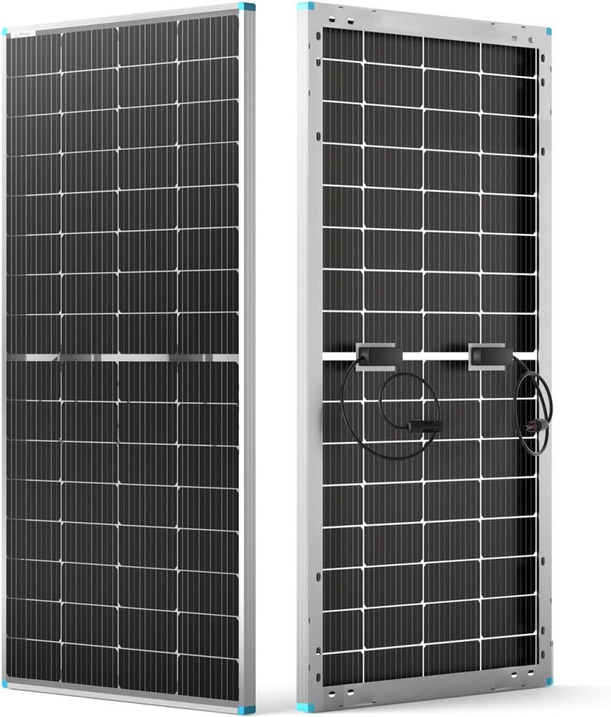 Renogy Bifacial 115 Watt 12 Volt Solar Panel Monocrystalline Rigid High-Efficiency PV Module Power Charger for RV Marine Rooftop Farm Battery and Other Off-Grid Applications