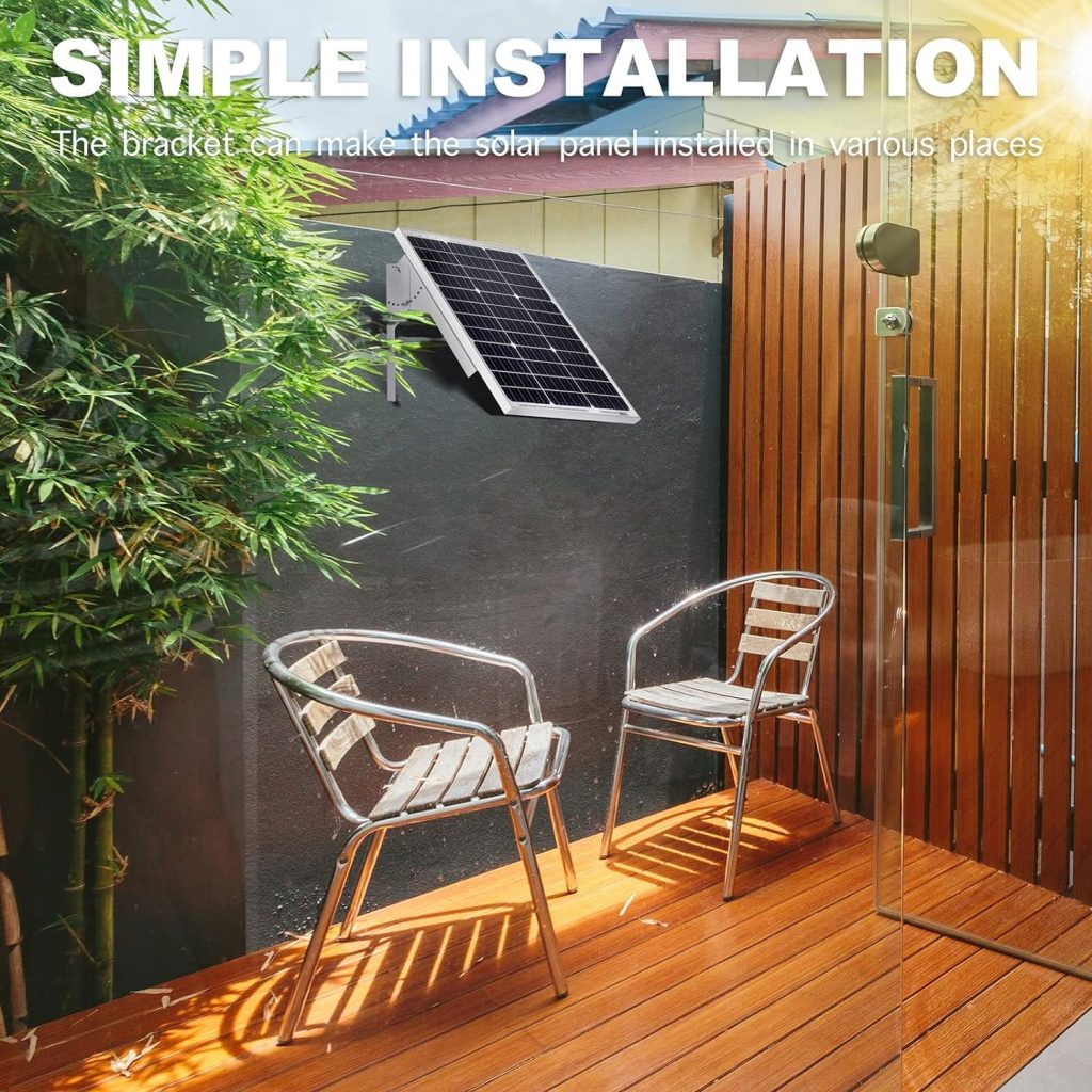 YAARZAR 20 Watt 12V Solar Panel Kit with Adjustable Solar Panels Tilt Mount Brackets and 5A 12V/24V PWM Solar Charge Controller for 12V Battery RV Boat Homes and Any Off-Grid Applications