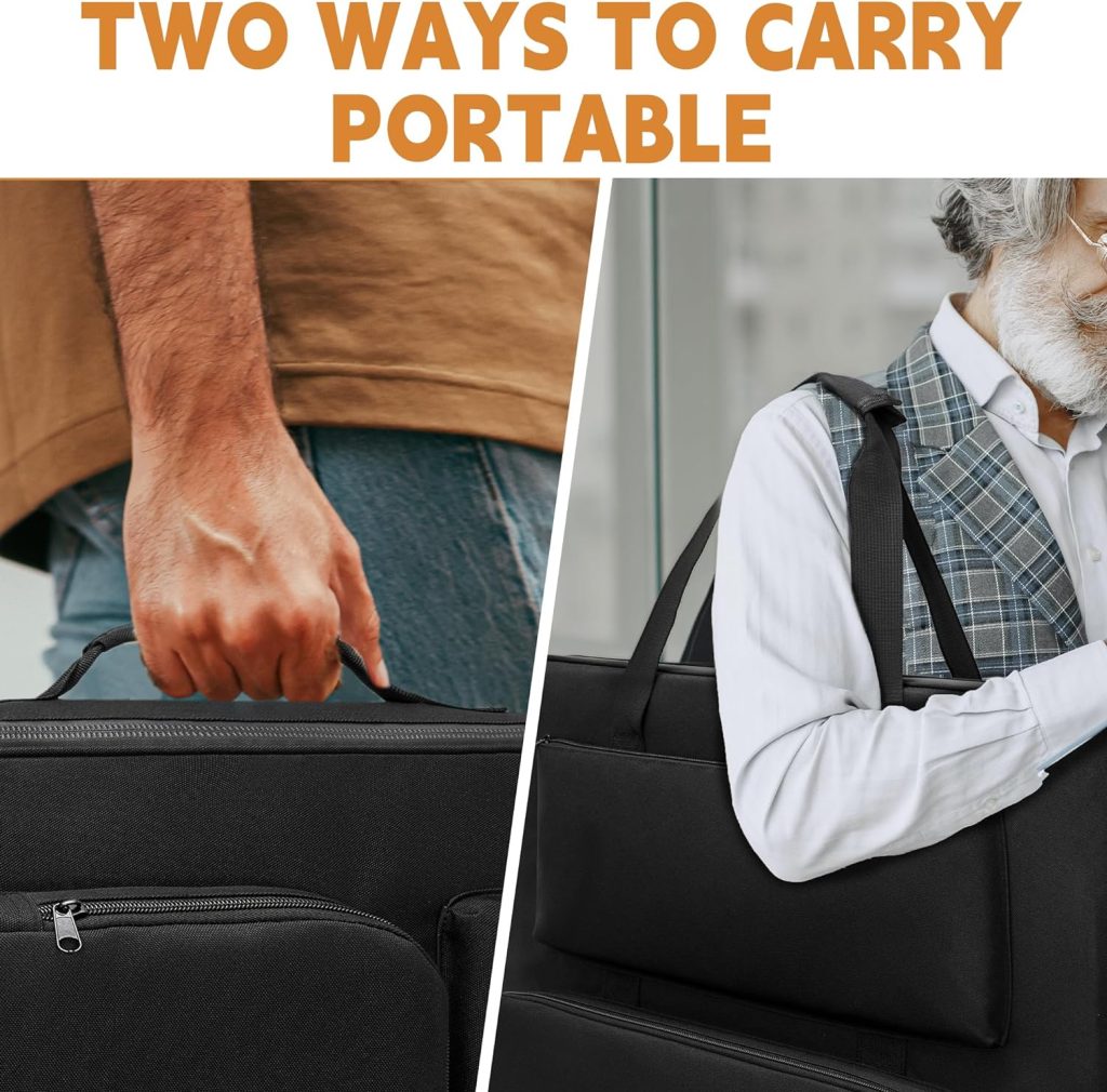 TORIBIO Solar Panel Travel Bag, Padded Portable Solar Panel Storage Bag Compatible with Jackery SolarSaga 100W/200W, Water-resistant Protective Carrying Pocket Case for Outdoor Camping Travel