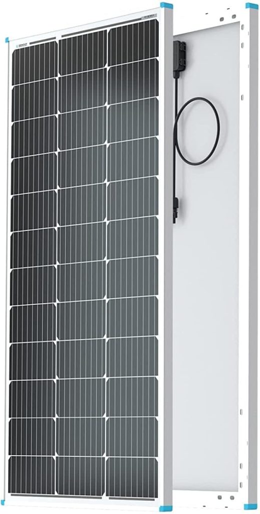 Renogy Solar Panel 100 Watt 12 Volt, High-Efficiency Monocrystalline PV Module Power Charger for RV Marine Rooftop Farm Battery and Other Off-Grid Applications, RNG-100D-SS, Single 100W